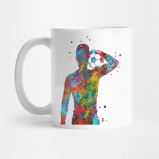 Male Soccer Player Mug